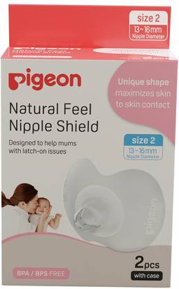 Pigeon Natural Feel Silicone Nippl Shield Protector Size 2 (pcs2) Breast Nipple Shield