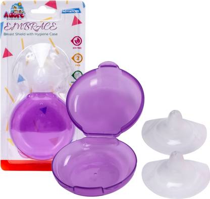 Adore Embrace Premium Super Soft Silicon Breast Shield with Storage Case- Purple Breast Nipple Shield