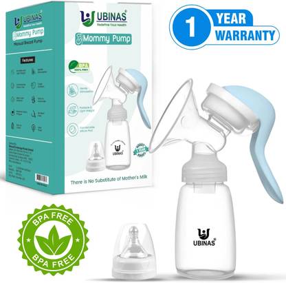Ubinas Manual Breast Pump | Easy Silicone Massage Cushion with One Year Warranty  - Manual
