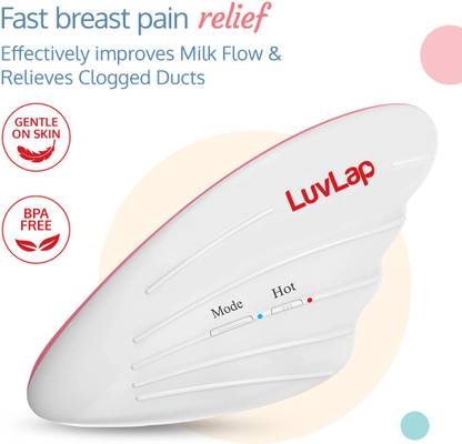 LuvLap 2-in-1 Warming Lactation Breast Massager, Pain relief with 3-level heat  - Electric