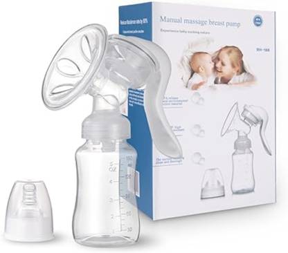 BABYMOON Breast Pump Silicone Hand Breast Pump Breastfeeding Food Grade BPA Portable Milk Collector Milk Storage Bottle  - Manual