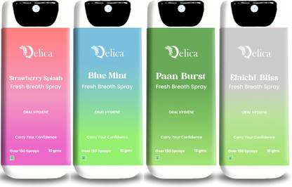 Qelica Green Instant Mouth Freshener Kissing Mouth Spray for Couples, Long-Lasting 150+ Spray