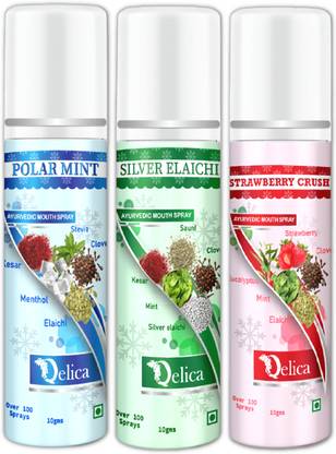 Qelica Ayurvedic Mouth Spray Breath Freshener for Men and Women Spray