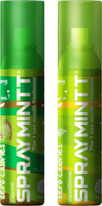 Spraymintt 1 second Instant Mouth Freshener - Elaichill + Saunfshiver Combo| Spray