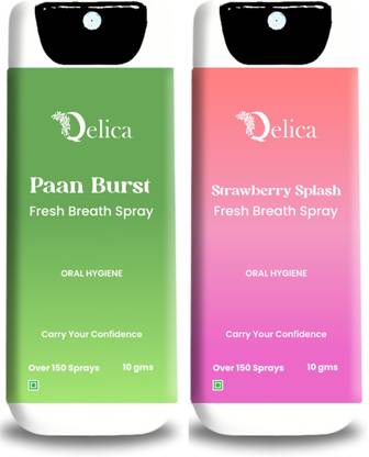Qelica Green Instant Mouth Freshener Kissing Mouth Spray for Couples, Long-Lasting 150+ Spray