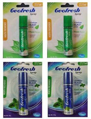 Geofresh Mouth Freshener Spray Combo Men & Women Mint & Pan Flavor (15g Each) Spray