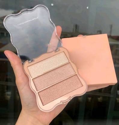 ADJD Shades 3 Lightweight Highlighter Palette Shimmer Glow for Face Makeup