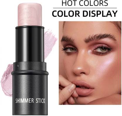 tanvi27 Multifunctional Shimmer Highlighter Stick Glitter Fairy Powder Pink Stick