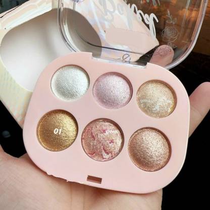 FLORERO 6 Colour Magic Shiny Glow Baked Blusher Highlighter