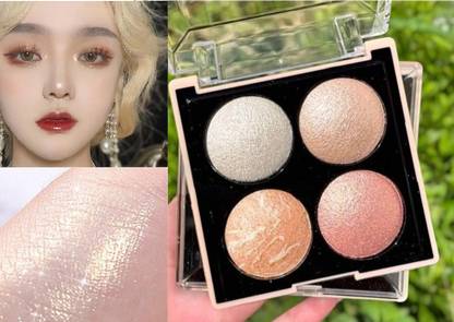 Emijun 4in1 Color Illuminator + Long Lasting Glow Backed Highlighting Powder