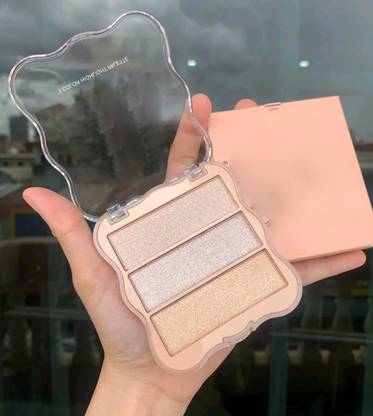 ADJD Shimmer Glow Shades 3 Lightweight Highlighter Palette for Face Makeup