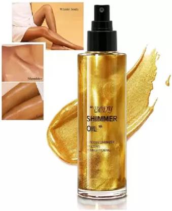 YUENCY Makeup Smooth Body Luminizer Moisturizing Golden Glitter Body Spray