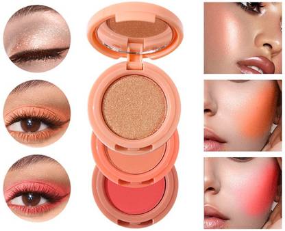 tanvi27 Matte Highlighter Blush Palette Pearly Shiny Eyeshadow Multifunctional
