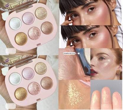 ADJD Combo 6 Shade illuminating and Baked Highlighter Palette Highlighter