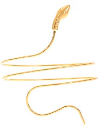 goho Stylish Snake Wrap Silver Colored Arm Cuff on Model Brooch