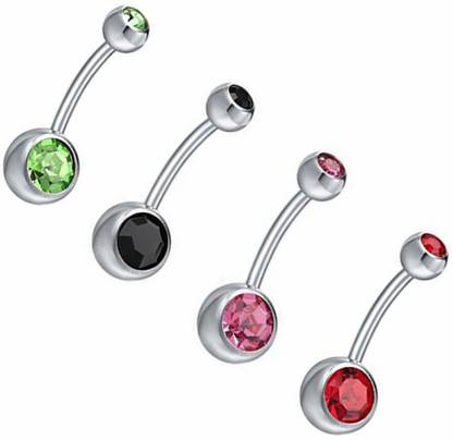 Tattoo gizmo Stainless Steel Crystal Belly Button Navel Ring for Women and Girls Brooch