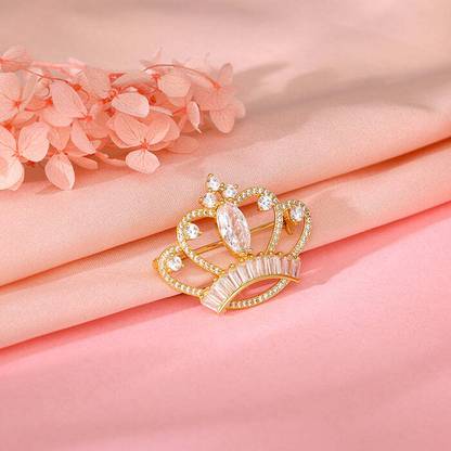 GIVA Golden Pride Crown Brooch For Him Brooch
