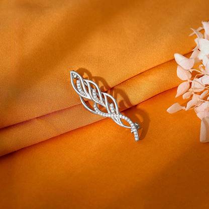 GIVA Silver Flaunting Leaf Brooch For Him Brooch
