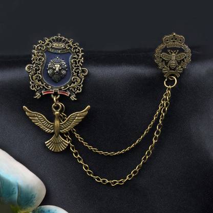 Kavove Azure Pride Eagle Crest Brooch