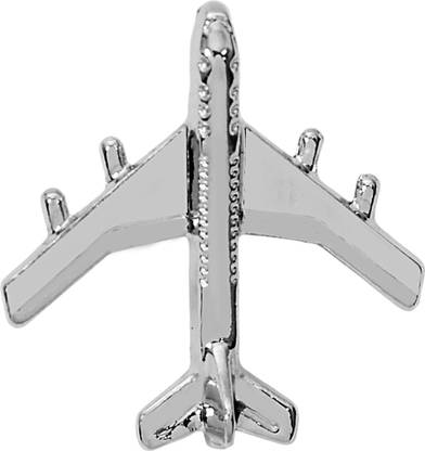 EXOTICA Fashions Airplane Silver Flight Attendant Tie Pin Jet Flight Badge Brooch Accessory Brooch