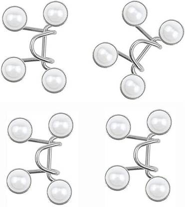 MGNLR Instant Jeans Button Pins Waist Tightener 1 pair Brooch (White) Brooch