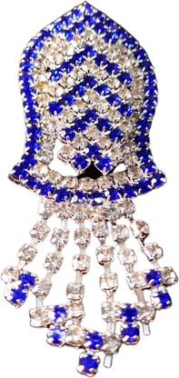 KhwajaDarbar Holy Nalain Pak Brooch-Blue & Transparent Cubic Zirconia Embellished-Shining Brooch