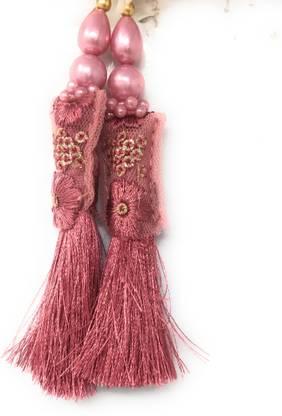 Inhika Women's Set of 2 Blouse Latkan (10cm Long)Dark Onion Pink Brooch