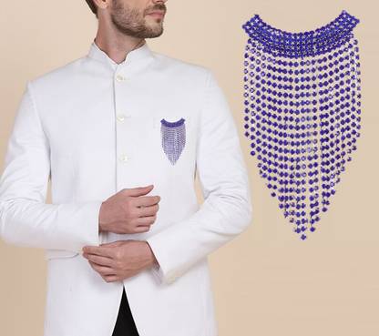 THANU'S CRAFT Crystal Stone Coat Blazer Lapel Pin Sherwani Kurta Blue Brooches for Men Brooch