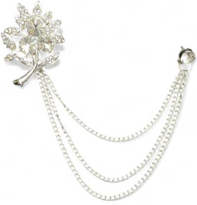 Kashif Silver 3 Chain Brooch