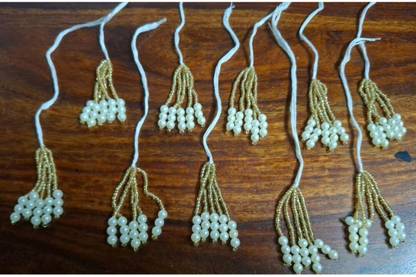 Srajan Creation Golden Cutdana Pearl Bunch Tassels for Saree, Blouse, Craft (Pack of 100) Brooch