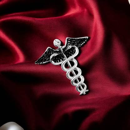 mahi Caduceus Doctor's Brooch Lapel Pin for Men Brooch