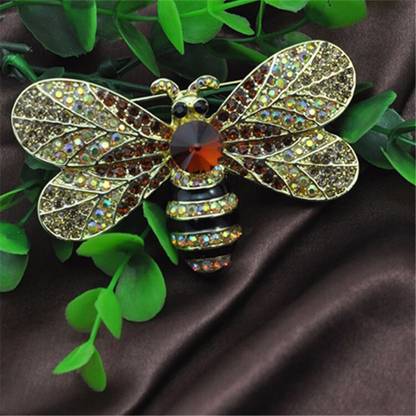 Preesona Multicolor Crystal Honey Bee Brooch Brooch