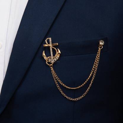To The Nines Anchor Design with Golden Chain Brooch Brooch