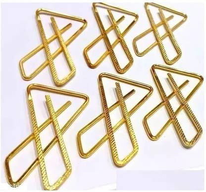 GLADTIME Golden Triangle Designer Safety Pins – Set of 6 Brooch