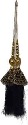 KASHU black thread latkan with golden pattern pack of 2 Brooch