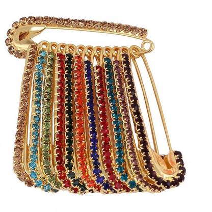 THANU'S CRAFT Safety Pin set Multicolor Safety Saree Pin Fancy Design Sari sadi pin for Ladies Brooch