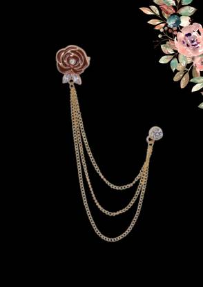 Voxon Lapel Pin for Men Three chain Brooch