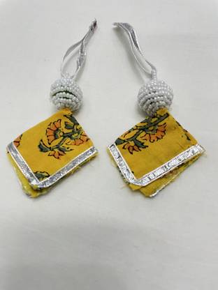 PALASH Fabric Work Hanging Latkan for Saree Blouse Dupatta Lehenga Pack of 10 Brooch
