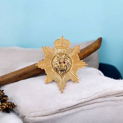 mahi Crown and Roaring Lion-Shaped Wedding Brooch / Lapel Pin Brooch