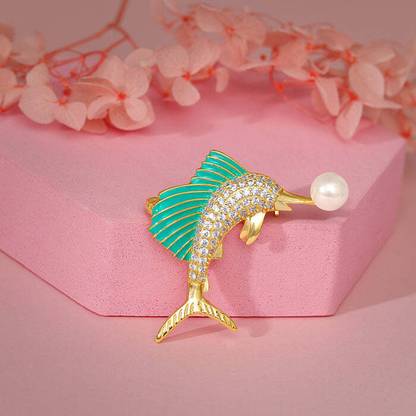 GIVA Golden Swordfish Brooch For Him Brooch