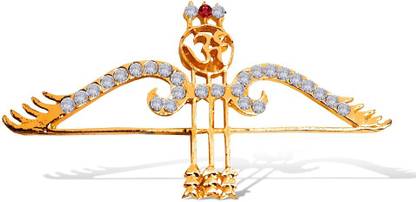 Uniqon Diamond Nug Stone Studed Symbol Khatu Shyam Teen Baan Lapel Pin Dhanush Brooch Brooch