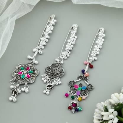 Gajanand Enterprise Traditional Fancy Oxidised Sari Pins/Safetypin For Women Brooch