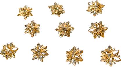 Zarmar fashion (PACK OF 10PC) STYLTST BRUCH GOLDEN STONE -10PC PKT Brooch