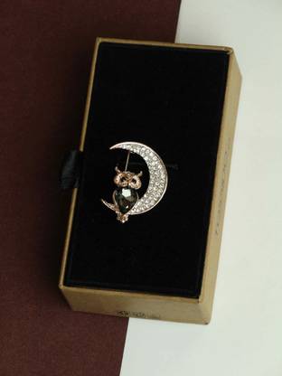 TOSSIDO Black & Silver Owl Brooch Brooch