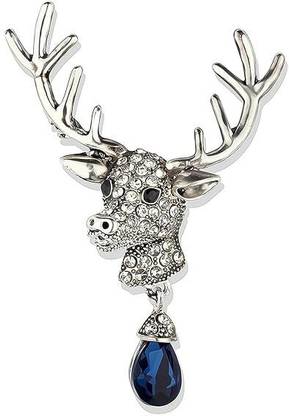 Panjatan Silver Reindeer Crystal Winter Wonderland Elegance Brooch