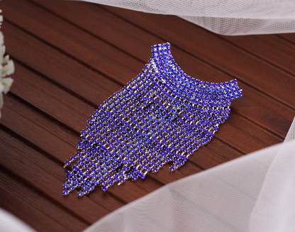 VAMA Crystal stone Coat Blazer lapel pin Sherwani Kurta Blue Brooches for men Brooch