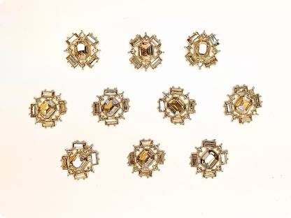 Zarmar fashion ( 10PC) STYLTST BRUCH GOLDEN STONE -10PC PKT Brooch
