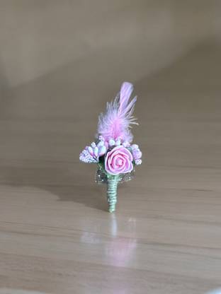 Voxon Men suits lapel flawer Light Pink colour Brooch