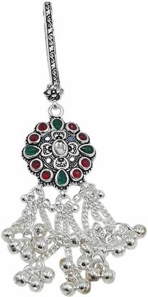 Sahiba Gems Silver Designer Saree Waist Challa Juda Key Chain ~ Light Weight Brooch