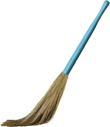 BABALIFICH Natural Green Grass Long Handle room Stick for Home Cleaning Floor Pack of 1 Grass Dry Broom